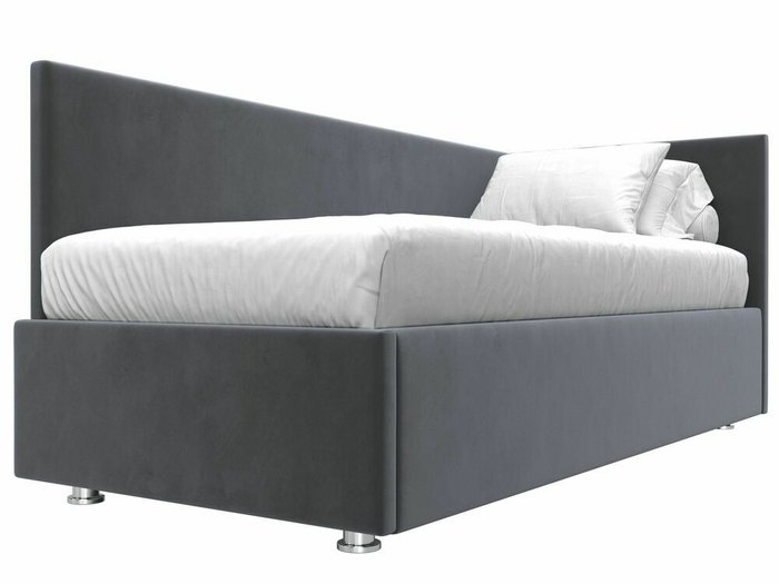 Кровать Лига 039 темно-серого цвета с подъемным механизмом правая - лучшие Кровати для спальни в INMYROOM