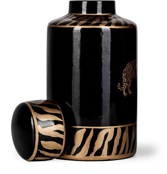 Ваза с крышкой Тигр черного цвета - купить Вазы  по цене 9210.0