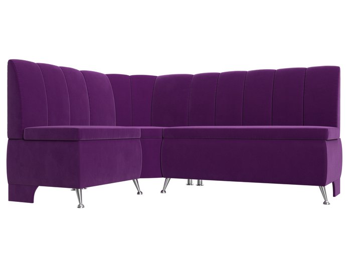 Кухонный угловой диван Кантри фиолетового цвета левый угол