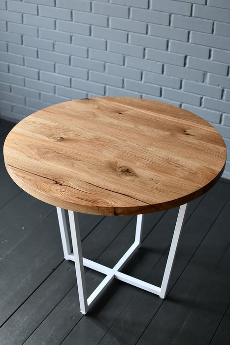 Обеденный стол Slab Round бело-бежевого цвета - лучшие Обеденные столы в INMYROOM