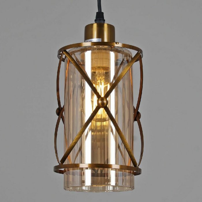 Подвесной светильник 03670-0.4-01 GB (стекло, цвет коричневый) - купить Подвесные светильники по цене 1700.0
