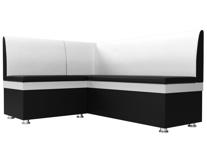 Угловой диван Уют бело-черного цвета (экокожа) левый угол - лучшие Угловые диваны в INMYROOM