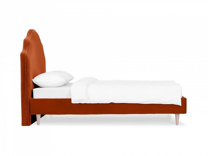 Кровать Queen II Victoria L 160х200 оранжевого цвета с бежевыми ножками - лучшие Кровати для спальни в INMYROOM