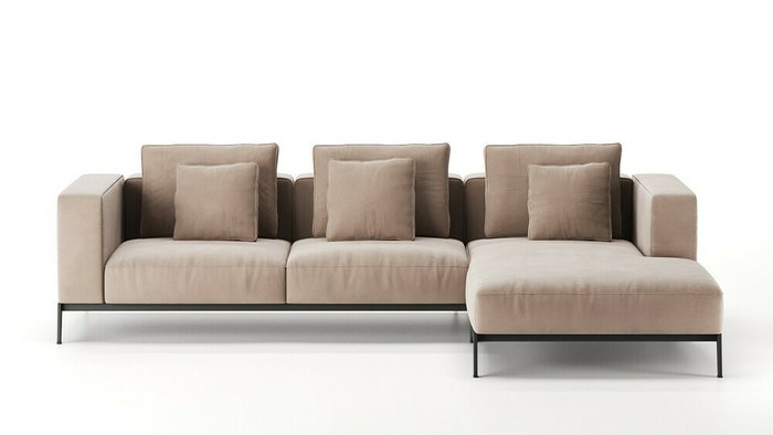 Угловой диван Loft светло-бежевого цвета - купить Угловые диваны по цене 286000.0