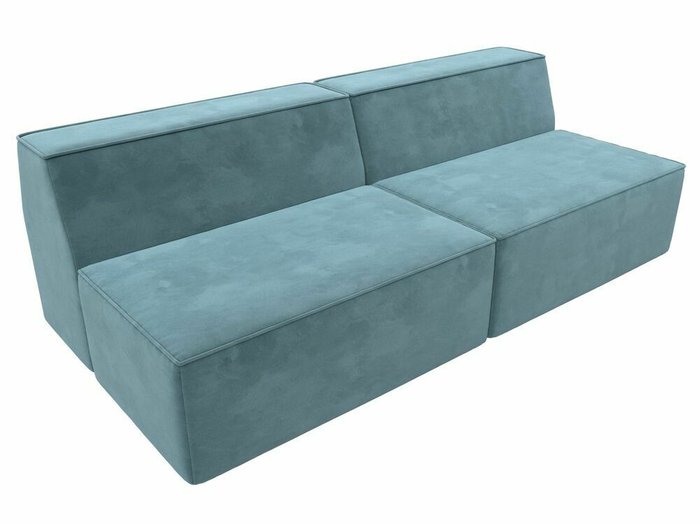 Прямой модульный диван Монс бирюзового цвета - лучшие Прямые диваны в INMYROOM