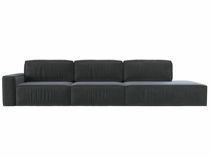 Диван-кровать Прага Модерн Лонг темно-серого цвета подлокотник слева - купить Прямые диваны по цене 99999.0