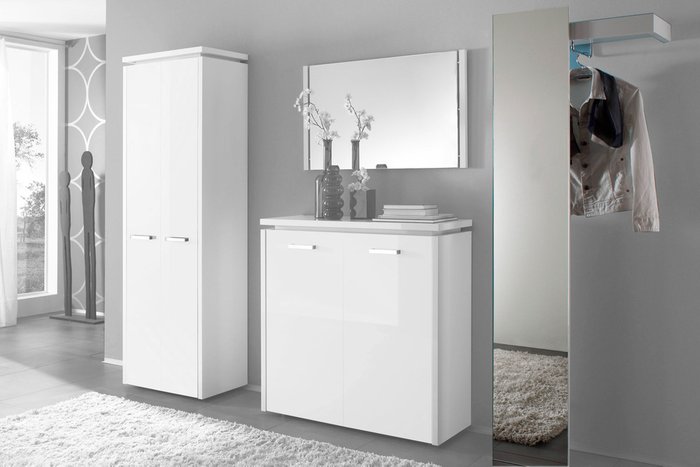 Вешалка с зеркалом Luce white