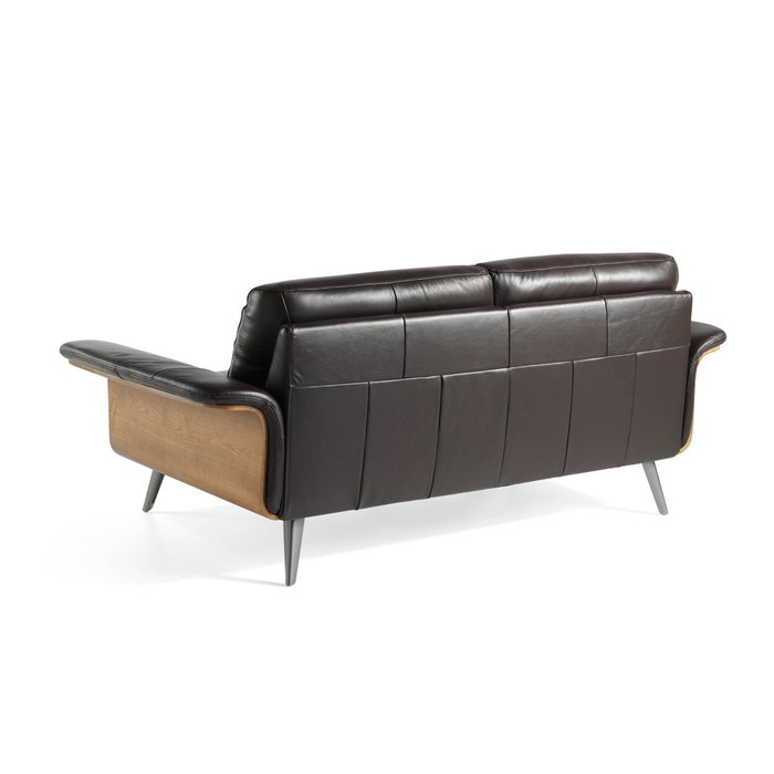 Трехместный кожаный диван черного цвета - лучшие Прямые диваны в INMYROOM