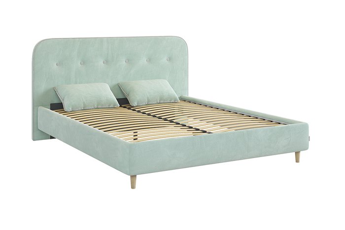 Кровать Лео 160х200 мятного цвета без подъемного механизма - купить Кровати для спальни по цене 24790.0