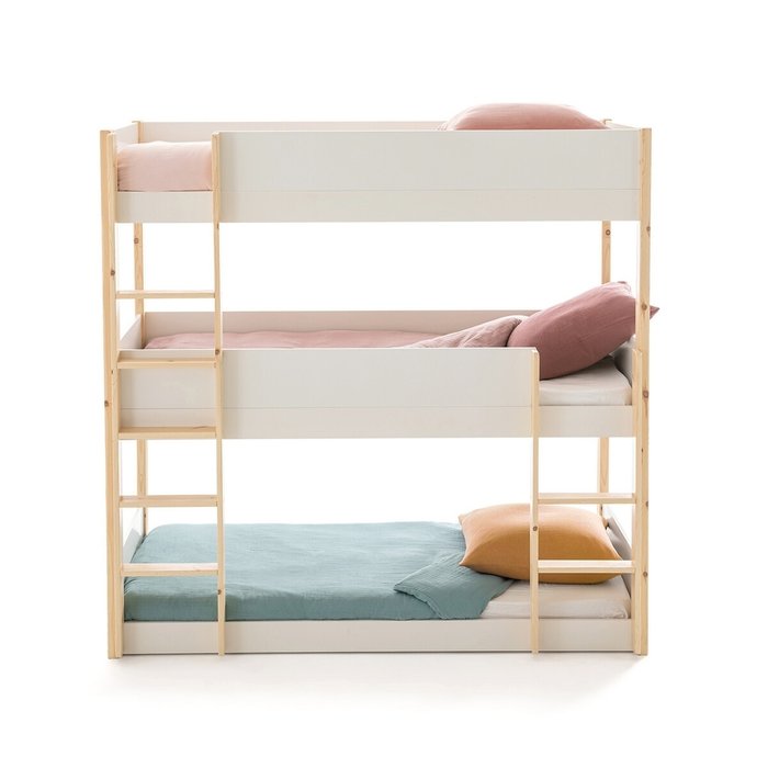 Трехъярусная кровать Meeting 90x190 белого цвета - купить Двухъярусные кроватки по цене 75075.0