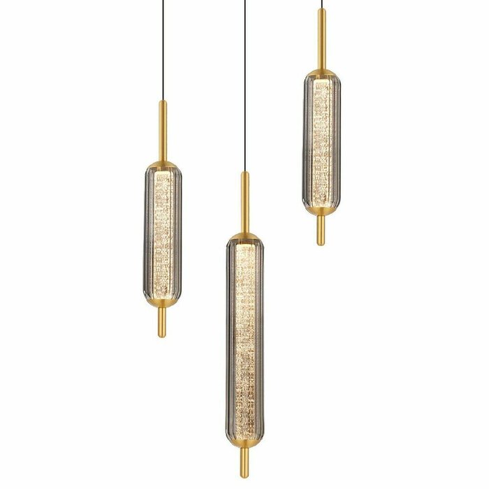 Подвесной светильник PLC-7076-340-3P-GREY (стекло, цвет серый) - купить Подвесные светильники по цене 14590.0 Подвесной светильник PLC-7076-340-3P-GREY (стекло, цвет серый) - купить Подвесные светильники по цене 14590.0