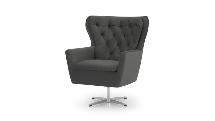 Кресло Дерби 2 темно-серого цвета
