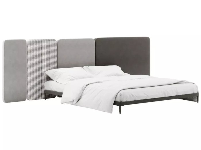 Кровать Licata 180х200 композиция 4 серого цвета