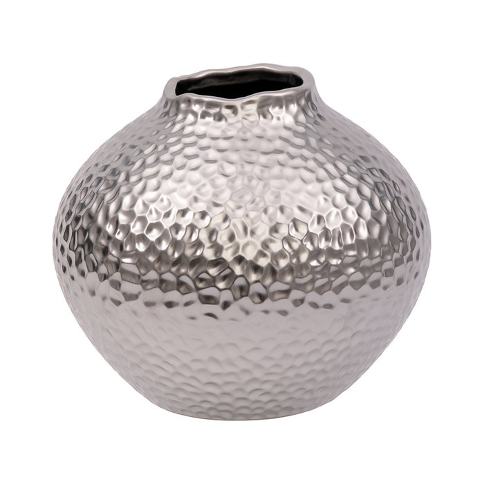 Декоративная ваза Этно серебряного цвета