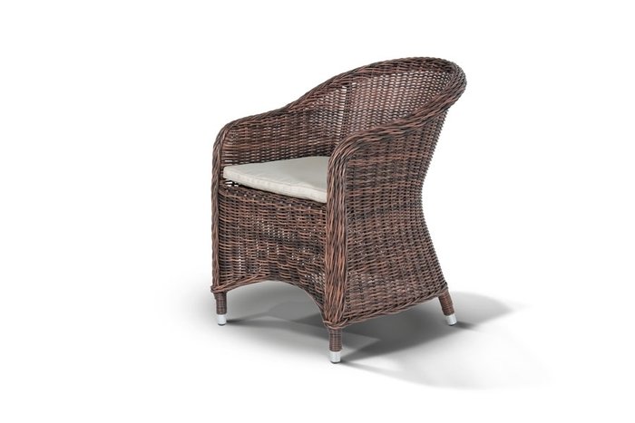 Кресло Равенна темно-коричневого цвета с темно-серыми подушками - купить Садовые кресла по цене 15400.0