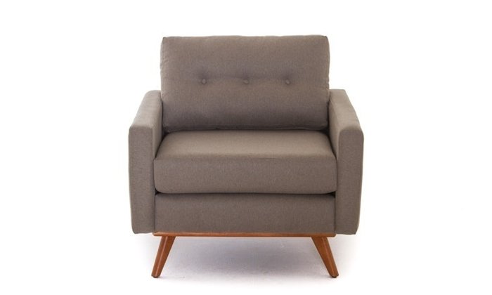 Кресло серого цвета на деревянных ножках - купить Интерьерные кресла по цене 53200.0