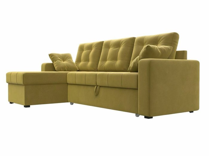 Угловой диван-кровать Камелот желтого цвета левый угол - лучшие Угловые диваны в INMYROOM