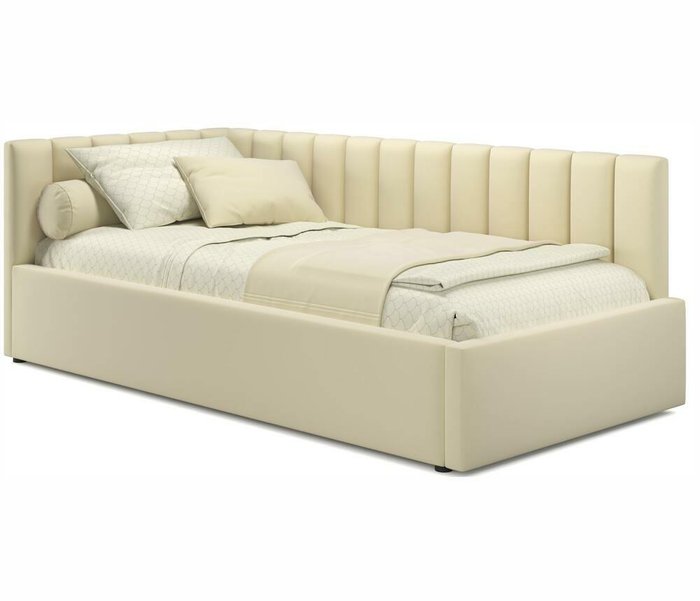 Кровать Milena 90х200 белого цвета с подъемным механизмом Кровать Milena 90х200 белого цвета с подъемным механизмом