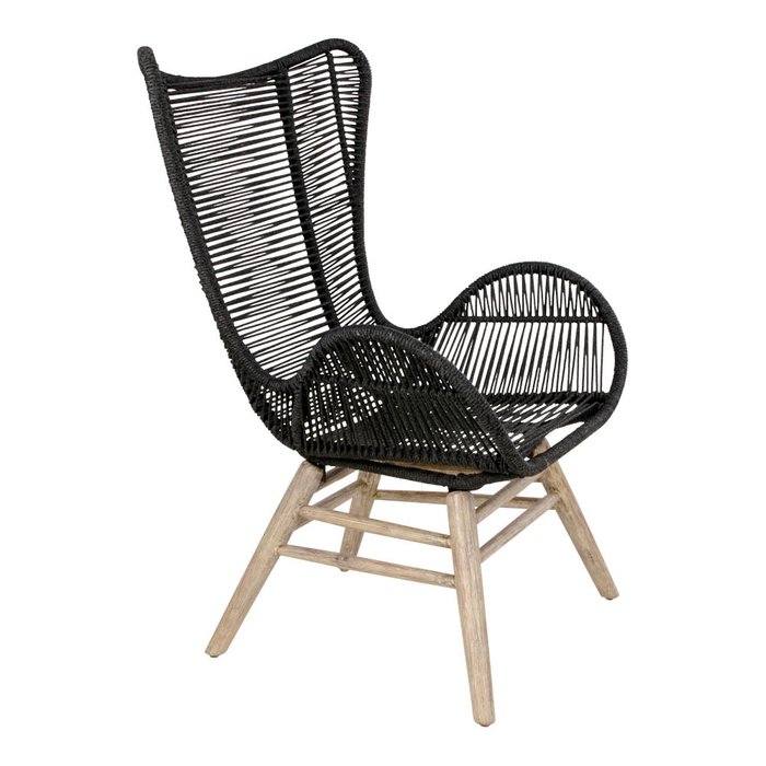 Кресло Helsinki черного цвета - лучшие Садовые кресла в INMYROOM