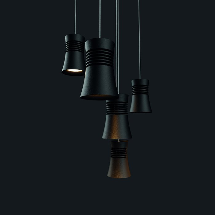 Подвесной светильник Pagoda 7787 (алюминий, цвет черный) - лучшие Подвесные светильники в INMYROOM