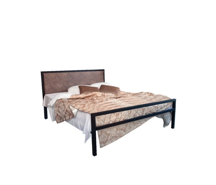 Кровать Лоренцо 120х200 черного цвета с коричневой вставкой - купить Кровати для спальни по цене 23990.0