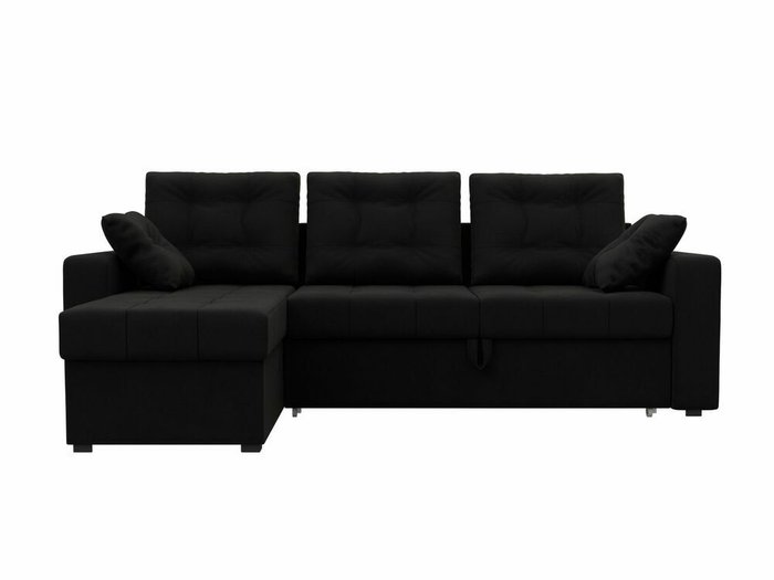 Угловой диван-кровать Камелот черного цвета левый угол - купить Угловые диваны по цене 45999.0