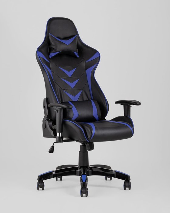 Кресло игровое Top Chairs Corvette черно-синего цвета - купить Офисные кресла по цене 19960.0