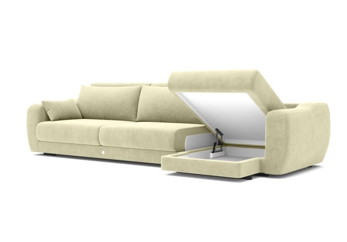 Угловой диван-кровать серо-бежевого цвета - купить Угловые диваны по цене 305000.0