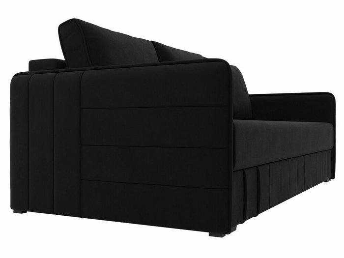 Прямой диван-кровать Слим черного цвета с пружинным блоком - лучшие Прямые диваны в INMYROOM