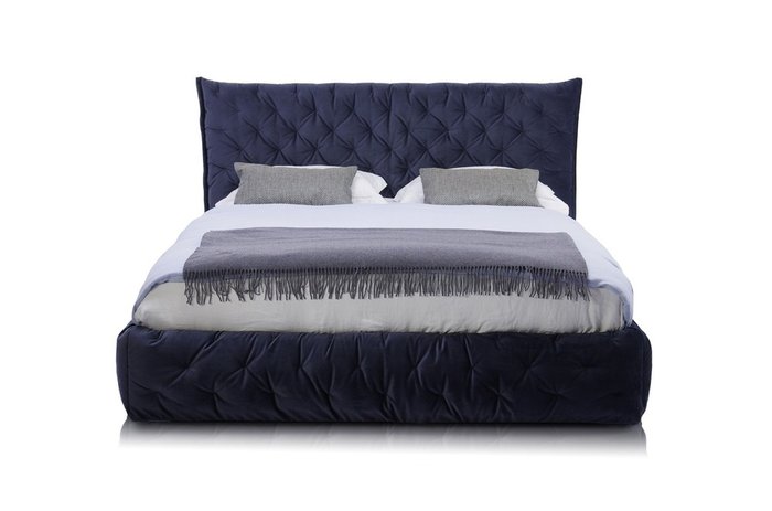 Кровать с подъемным меxанизмом Club 160х200 синего цвета - купить Кровати для спальни по цене 151340.0