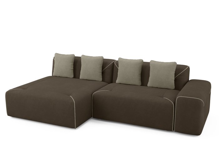 Угловой диван-кровать левый Portu темно-коричневого цвета - купить Угловые диваны по цене 81900.0
