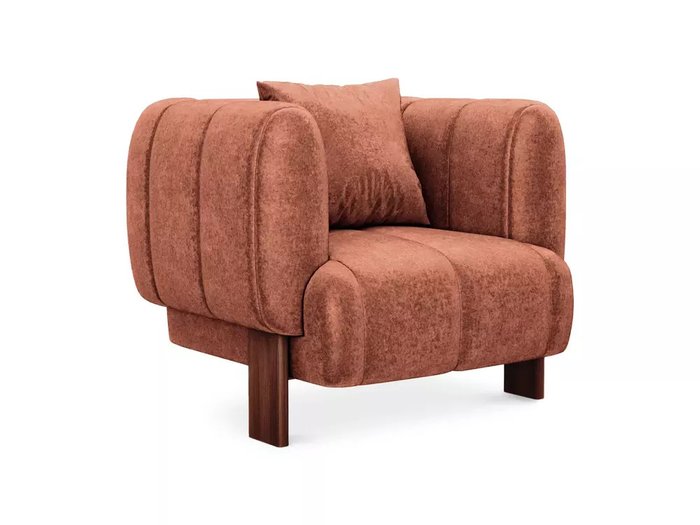 Кресло Cassis красного цвета с коричневыми ножками Кресло Cassis красного цвета с коричневыми ножками