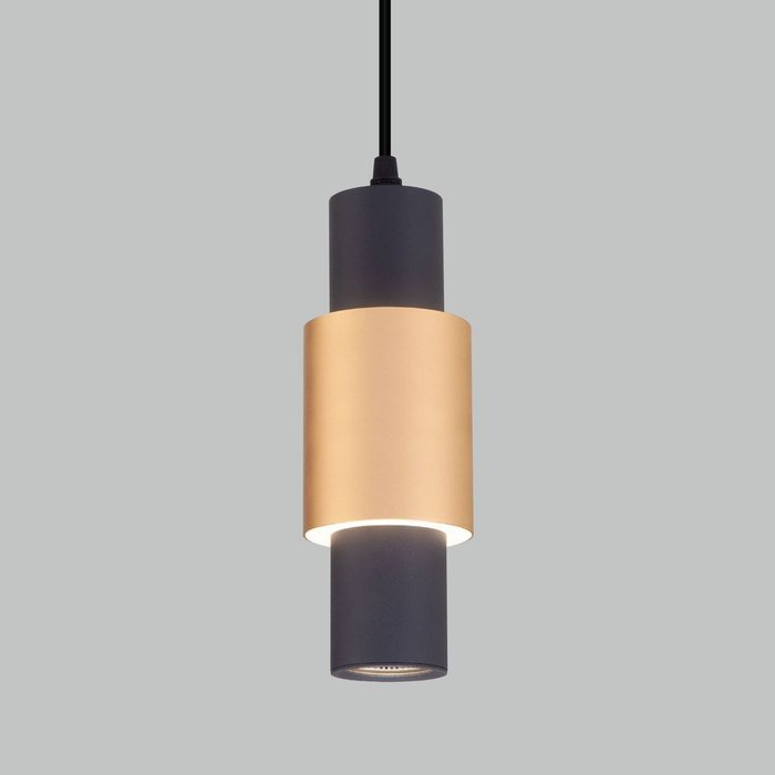 Подвесной светодиодный светильник 50204/1 LED черный/матовое золото Bento