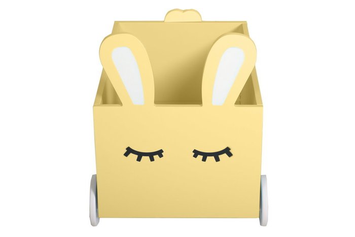 Ящик для игрушек Sleepy Bunny на колёсах горчичного цвета - купить Аксессуары и текстиль для игровых домиков по цене 6490.0