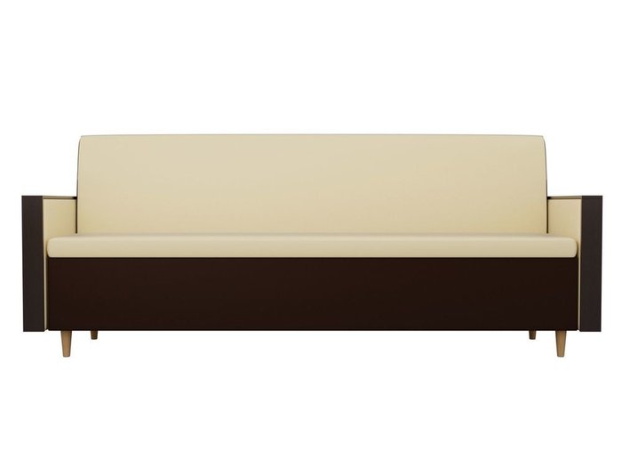 Кухонный прямой диван Модерн коричнево-бежевого цвета (экокожа) - купить Прямые диваны по цене 15990.0