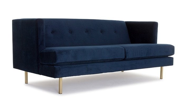 Прямой диван темно-синего цвета - купить Прямые диваны по цене 60800.0