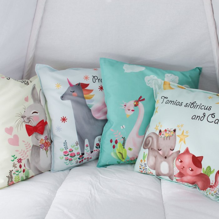 Подушка Pink Swan из 100% хлопока - купить Декоративные подушки по цене 490.0