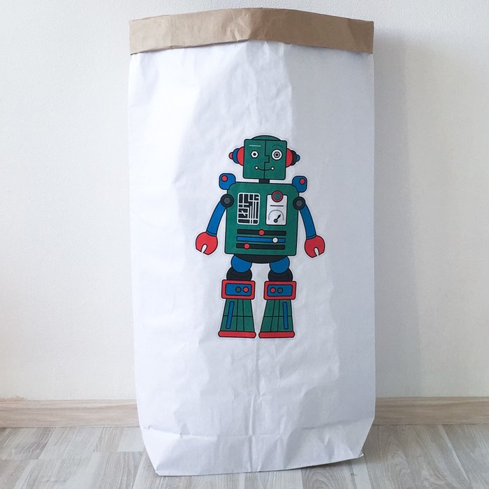 Эко-мешок для игрушек из крафт бумаги Robot Martin