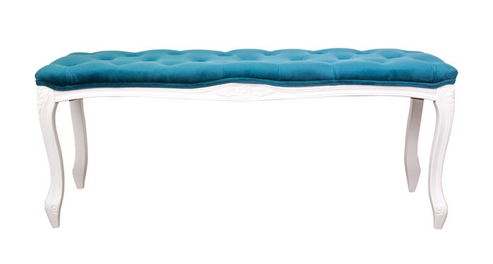 Оттоманка Kina narrow blue+white с велюровой обивкой