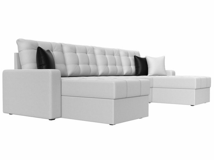 Угловой диван-кровать Ливерпуль белого цвета (экокожа) - лучшие Угловые диваны в INMYROOM