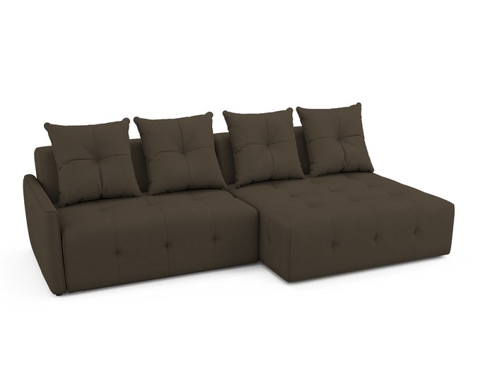 Угловой Диван-кровать Bronks правый темно-коричневого цвета - лучшие Угловые диваны в INMYROOM