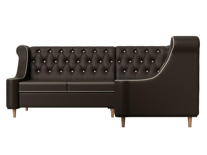 Угловой диван Бронкс коричневого цвета (экокожа) правый угол - купить Угловые диваны по цене 62999.0