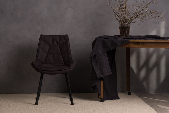 Стул Capella графитового цвета с черными ножками - купить Обеденные стулья по цене 8990.0