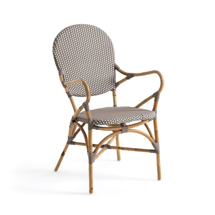 Кресло из стеблей ротанга Bistro коричневого цвета