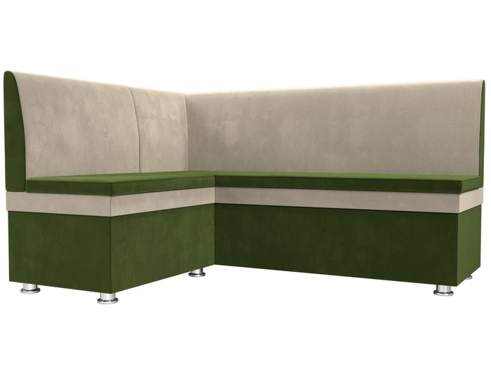 Угловой диван Уют зелено-бежевого цвета левый угол