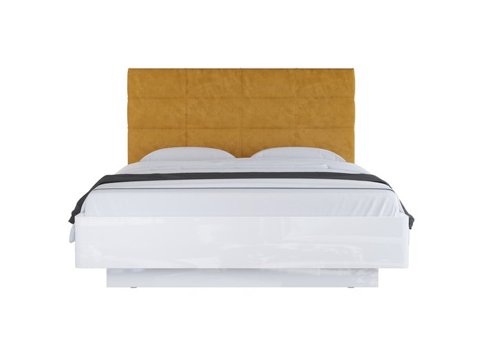 Кровать с подъемным механизмом Amber Comfort 140х200 желтого цвета с белым основанием - лучшие Кровати для спальни в INMYROOM Кровать с подъемным механизмом Amber Comfort 140х200 желтого цвета с белым основанием - лучшие Кровати для спальни в INMYROOM