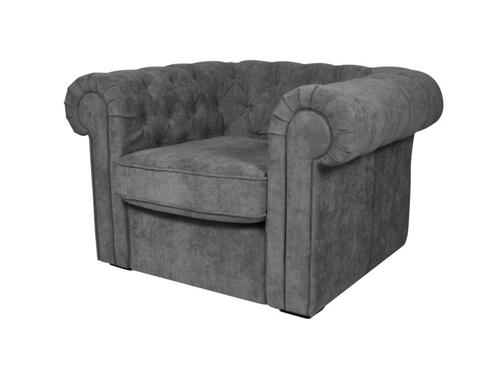 Кресло Chesterfield серого цвета  - купить Интерьерные кресла по цене 59760.0