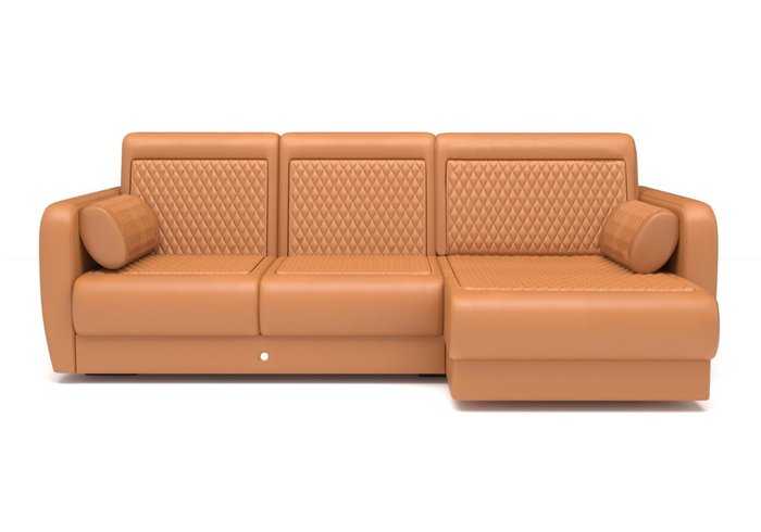 Угловой диван-кровать оранжевого цвета