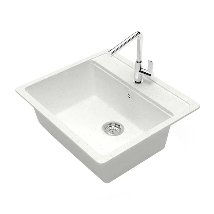Кухонная мойка прямоугольная Maretti Kitchen MR570-WH 57х50 см белого цвета Кухонная мойка прямоугольная Maretti Kitchen MR570-WH 57х50 см белого цвета