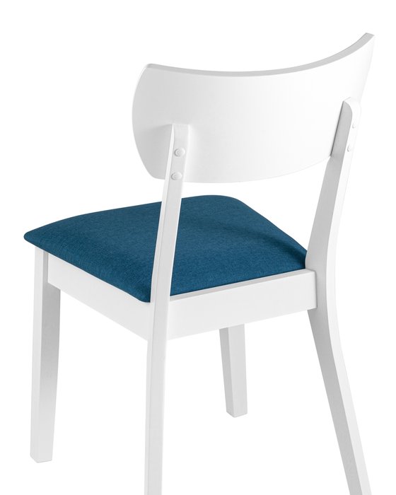 Стул обеденный Tomas White с сидением синего цвета - лучшие Обеденные стулья в INMYROOM